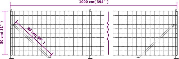 Produktbild vidaXL Maschendrahtzaun
