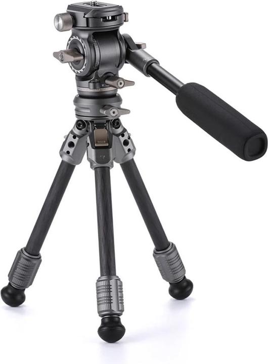 Tilta VT03 Tabletop Video Fluid Head, 1-Stage Carbon Fiber Tripod (Carbone, Métal)
