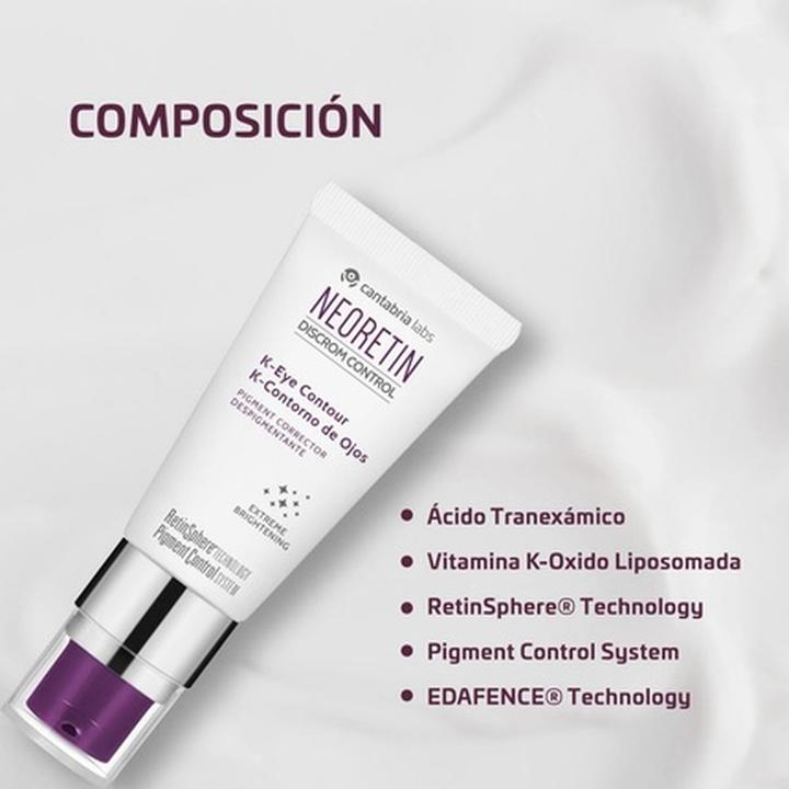 Produktbild Cantabria Labs Neoretin Discrom Control K-Contour Eye Pigmenting 15ml Depigmentierende Anti-Pollution Augenringe (Augenpflege Crème, 15 ml, Tag)