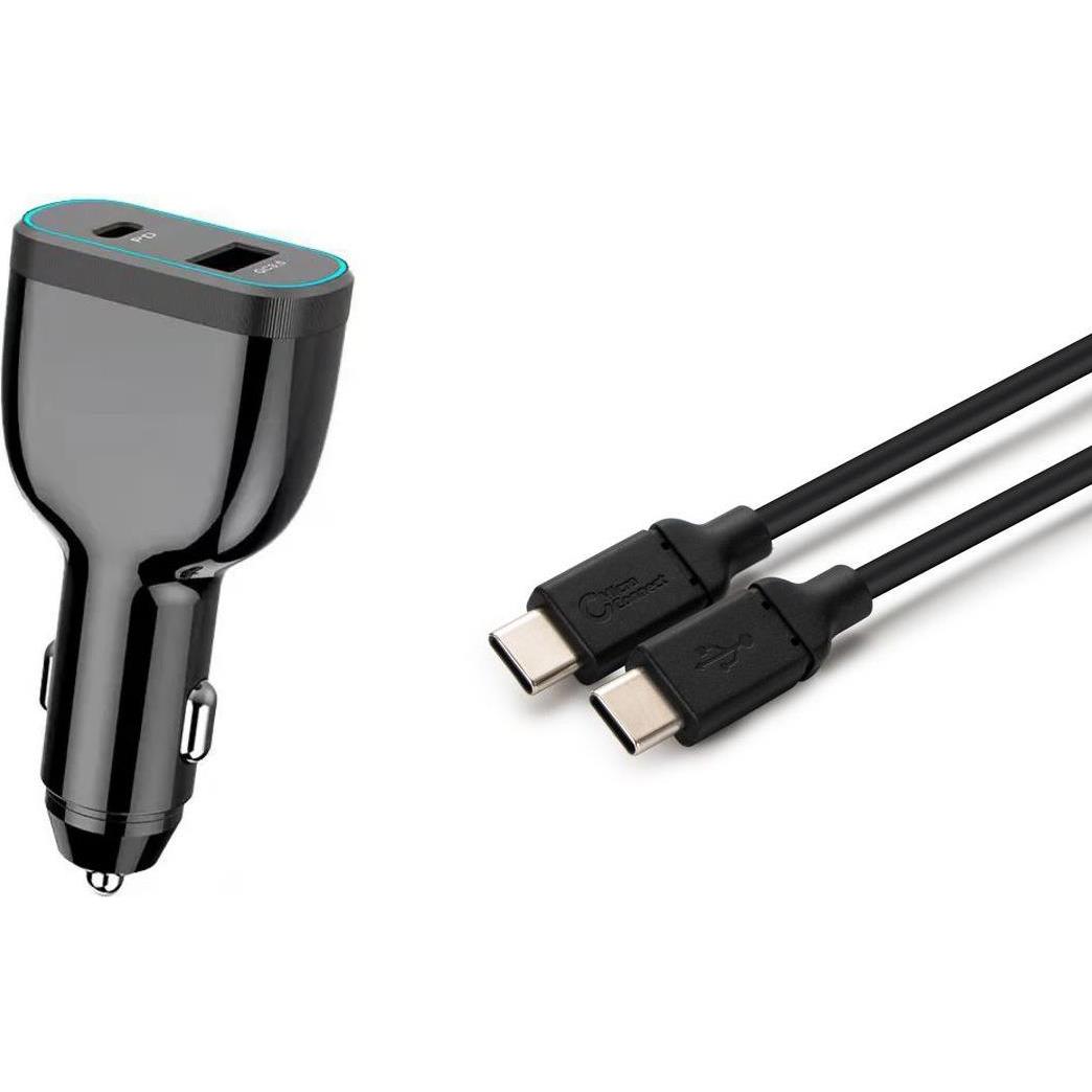 CoreParts USB-C Car Charger for Laptop, Auto Adapter, Schwarz