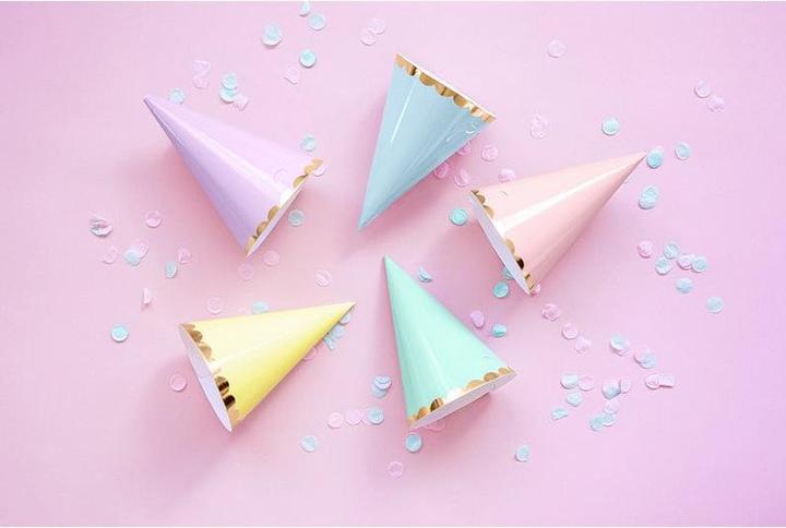 Actual product image Partydeco Party hats Yummy pastel, 16 x 10 cm, 6 pieces (6 Piece)