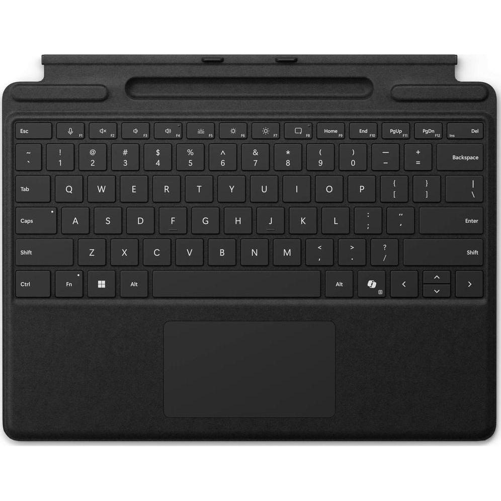Microsoft Surface Pro Keyboard mit Stiftaufbewahrung for business (Germania, Docking), Tastiera, Nero