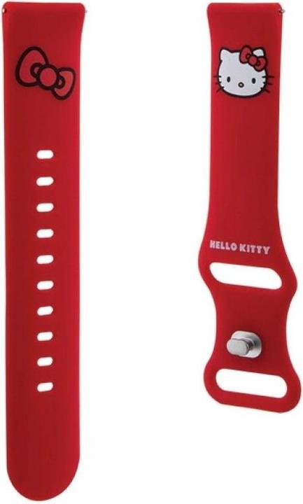 Immagine prodotto Hello Kitty Pasek Uniwersalny HKUWMSCHBLR Testa di gattino in silicone czerwony/rosso 20mm (Acciaio inossidabile, Silicone)