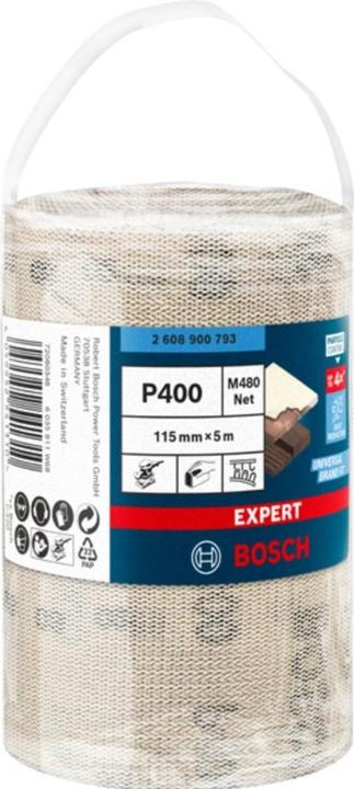 Image du produit Bosch Professional Zubehör EXPERT M480 Rouleau abrasif en filet, 115 mm, 5 m, G 400 (400)