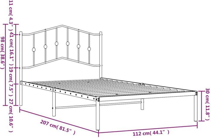 Image du produit vidaXL Bettgestell (107 x 203 cm)