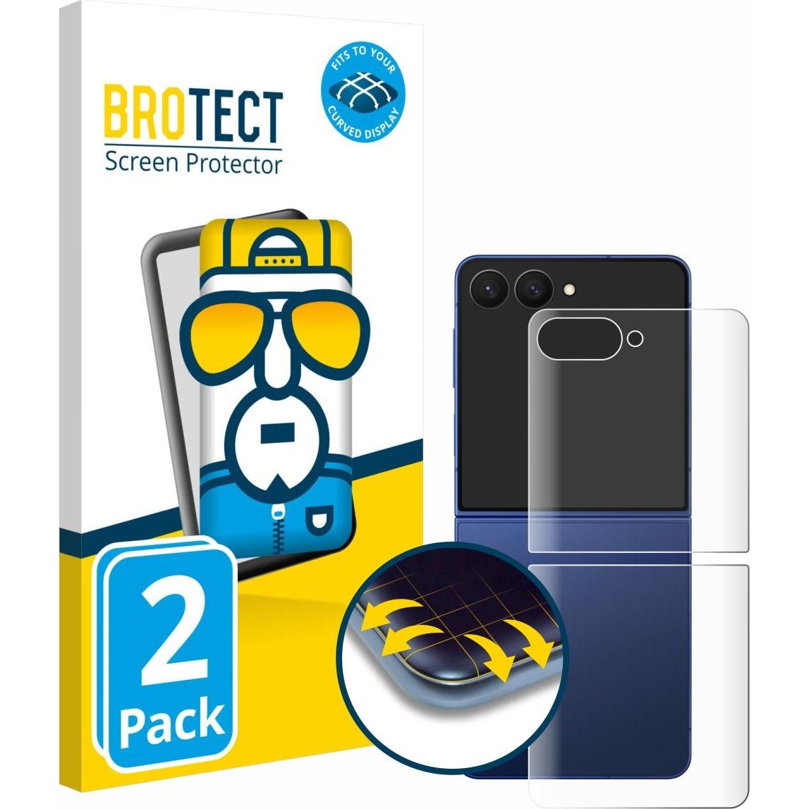 BROTECT Full-Screen Pellicola (2 pz., Samsung Galaxy Z Flip7), Pellicola protettiva smartphone, Trasparente