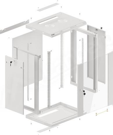 Image du produit Lanberg WF01-6415-10S Étagère murale en rack 15U (15 HE, Rack 19 pouces)