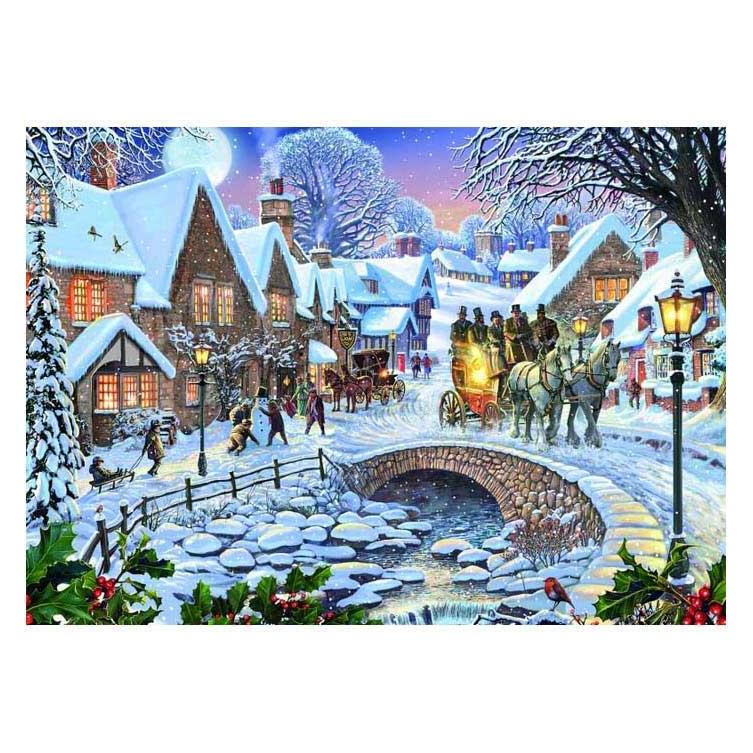 Rebo Winterdorf-Puzzle - 1000 Teile (1000 onderdelen)