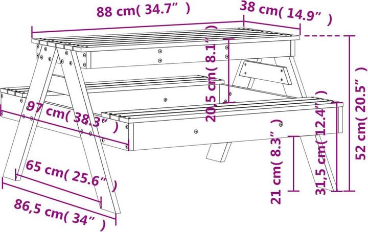 Actual product image VidaXL Picnic table for children