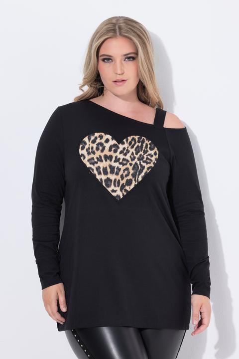 Actual product image Miamoda T-Shirt, A-Linie, Leo-Herz, Schulter CutOut (50)