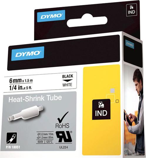 Produktbild Dymo Rhino Heissschrumpfschlauch (0.60 cm, Weiss)