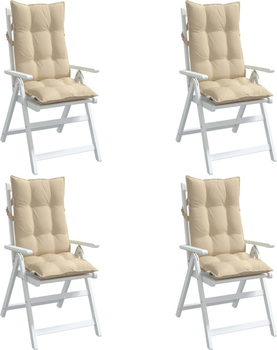 Image du produit VidaXL Coussins de chaise à haut dossier 4 pcs. Tissu Oxford (120 x 50 x 7 cm)