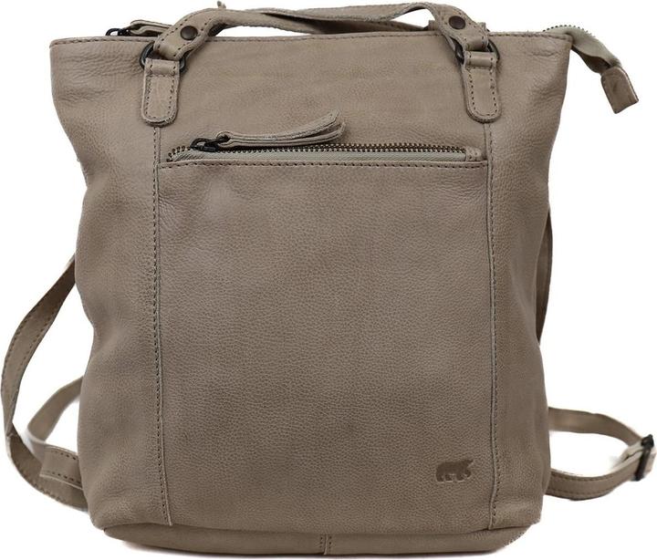 Actual product image Bear Design Sandy Leren Schoudertas / Rugtas - Zilver Nerts