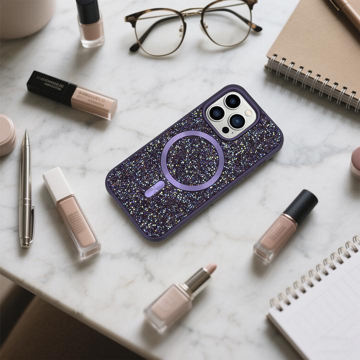 Produktbild Cadorabo iPhone 14 PRO MAX Hülle kompatibel mit MagSafe Glitzer Case (Apple iPhone 14 Pro Max)