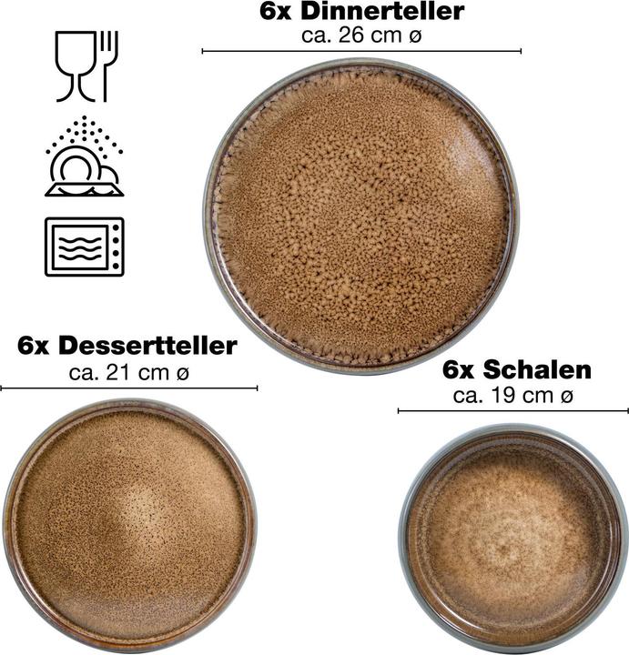 Produktbild Moritz & Moritz Steinzeug Geschirr Set (18 Stk.)