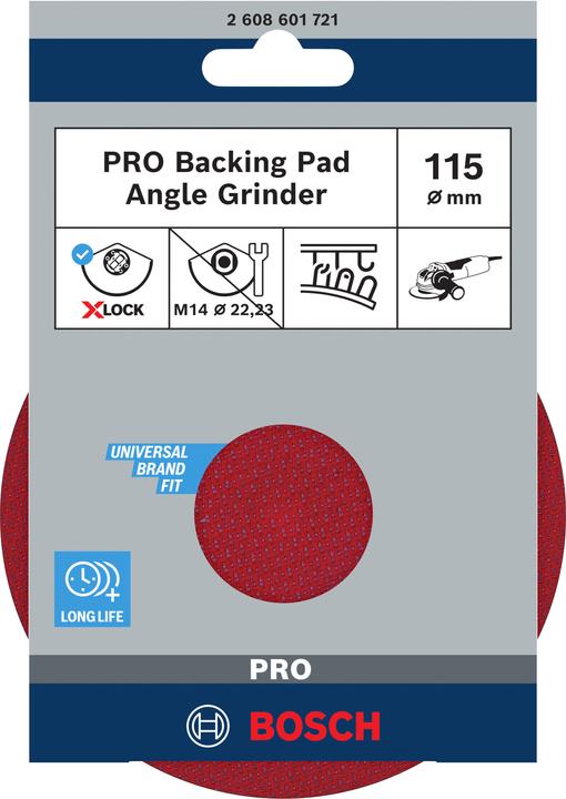 Produktbild Bosch Professional Zubehör PRO Backing Pad X-Lock, 115 mm, Klettverschluss