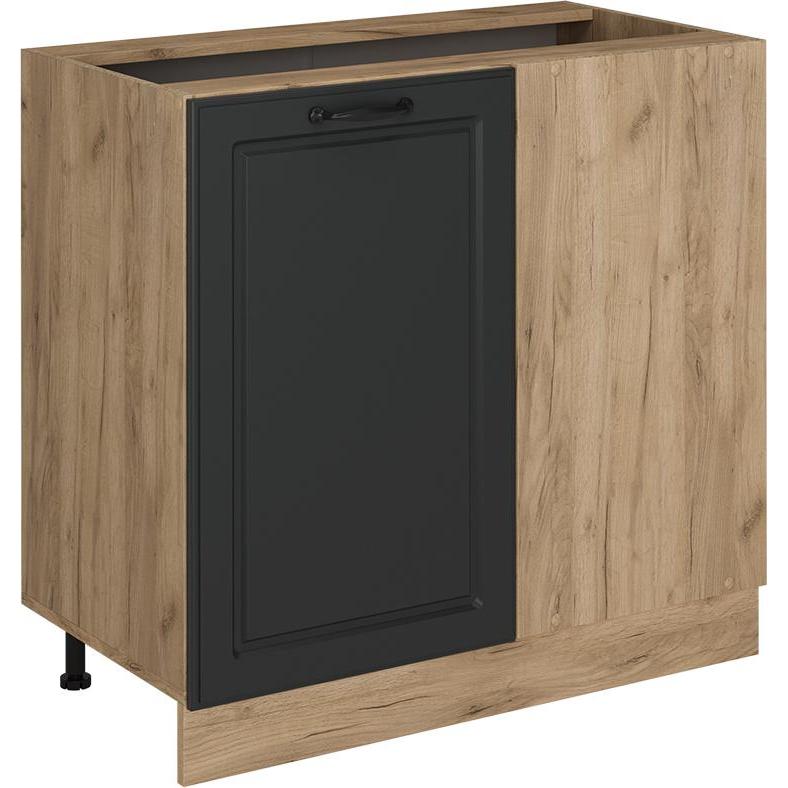 Vicco, Regal, Eckunterschrank R-Line, Anthrazit Landhaus/Goldkraft Eiche, 86 cm ohne Arbeitsplatte