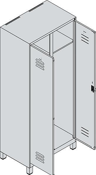 Actual product image C+P Black and white locker Classic PLUS (80 cm, 195 cm)