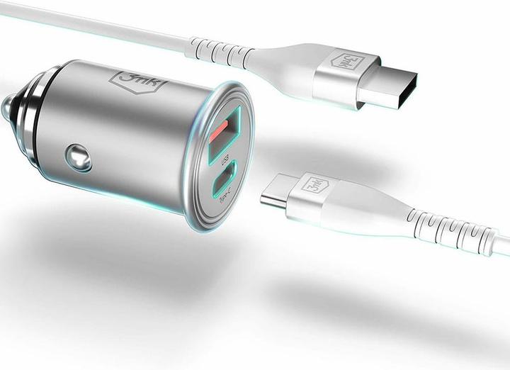 Produktbild 3MK HyperCar Charger 45W Ładowarka samochodowa 1xUSB-A + 1xUSB-C