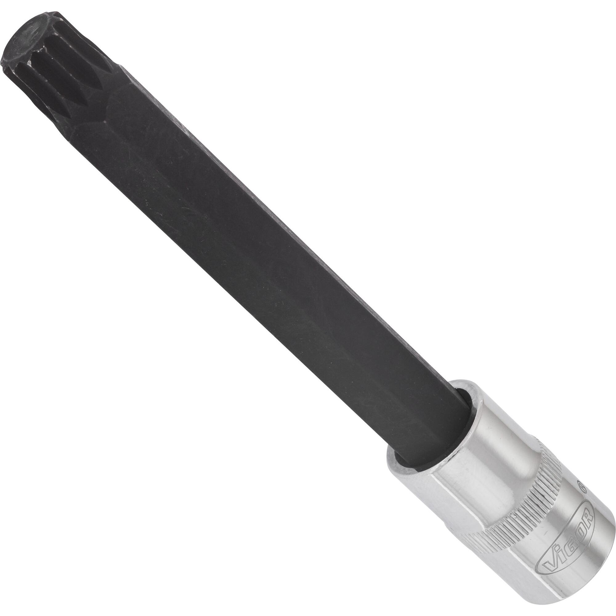 Vigor, Steckschlüssel + Stecknuss, Innenvielzahn Schraubendreher-Einsatz (XZN) ∙ V2132 ∙ Vierkant12,5 mm (1/2 Zoll) ∙ In...