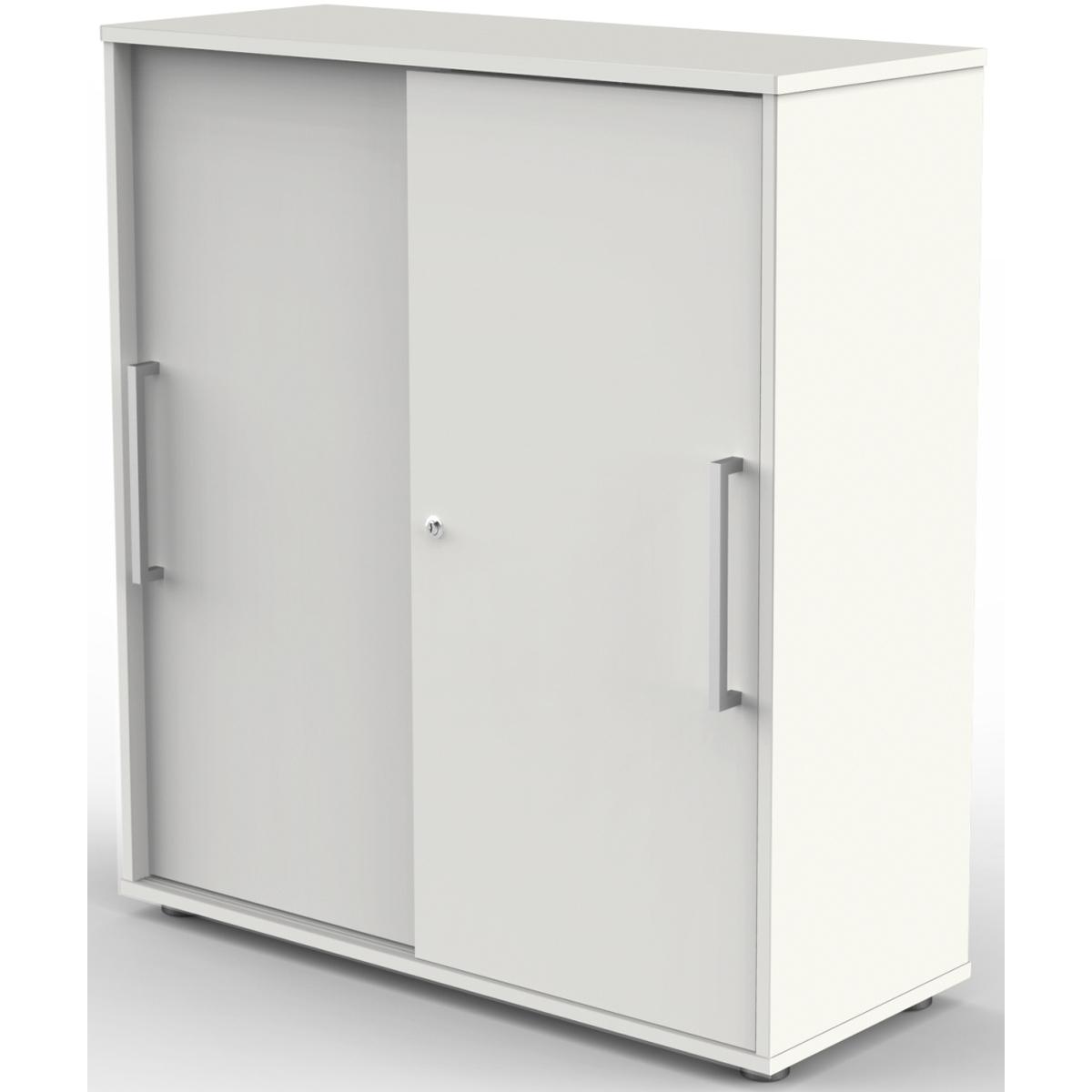 Kerkmann, Aktenschrank, Schiebetürenschrank, 13449110 weiss 2 Fachböden 100,0 x 40,0 x 111,0 cm