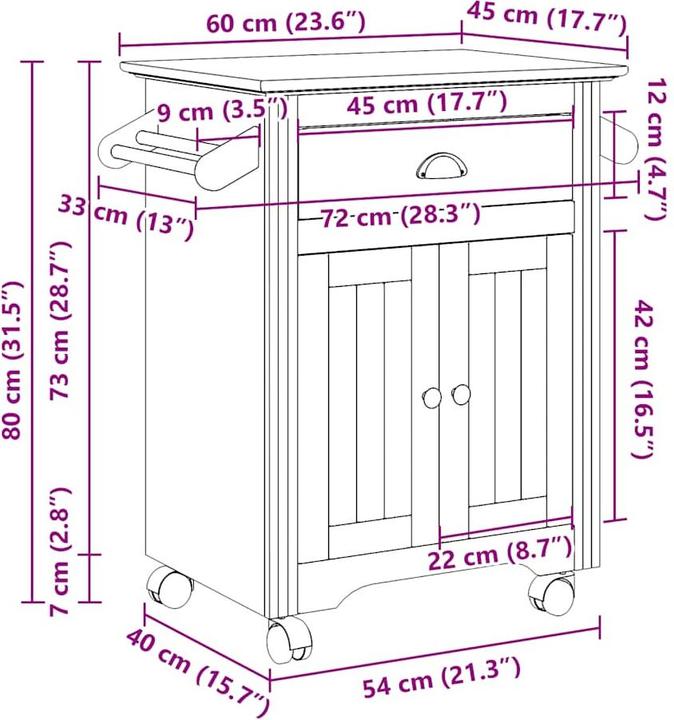 Image du produit vidaXL Küchenwagen