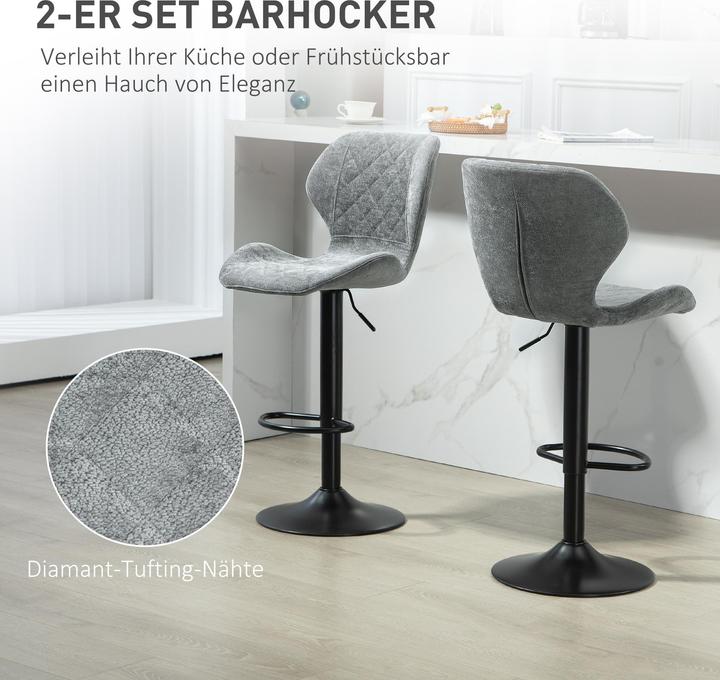 Actual product image Homcom Barhocker Polyester Dunkelgrau