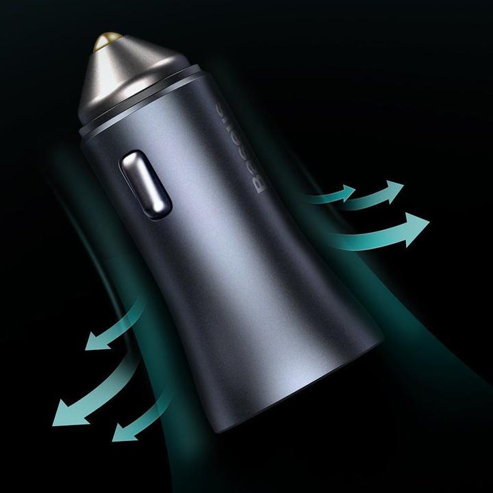 Produktbild Baseus Golden Contactor Pro car charger, USB + USB-C, QC4.0+, PD, SCP, 40W (gray)