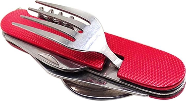 Actual product image König Design 6 in 1Camping Cutlery Set Folding Travel Cutlery Outdoor Armed Forces Field Cutlery