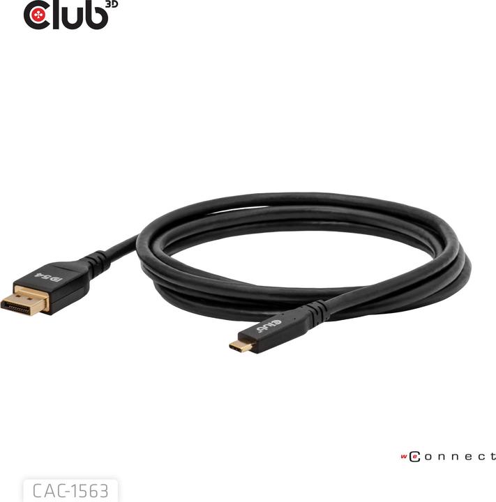 Actual product image Club 3D Club3D Kabel USB Typ C <-> DP 2.1 2m 8K120Hz St/St (2 m, USB Type C)