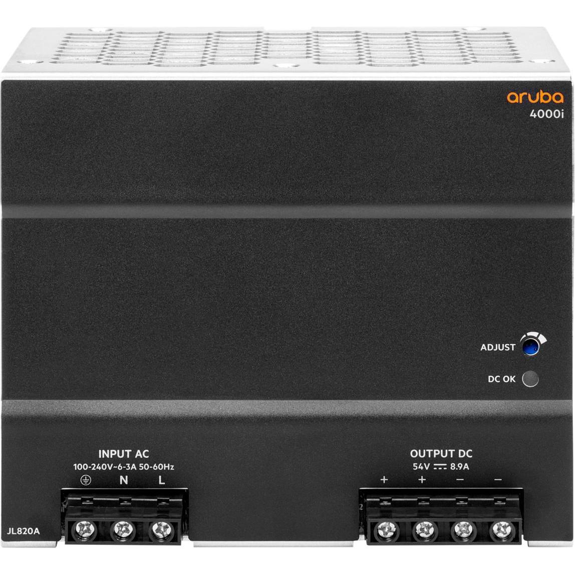 HPE E Aruba 4000i POE 54VDC 100-240VAC DIN Power Supply, Router