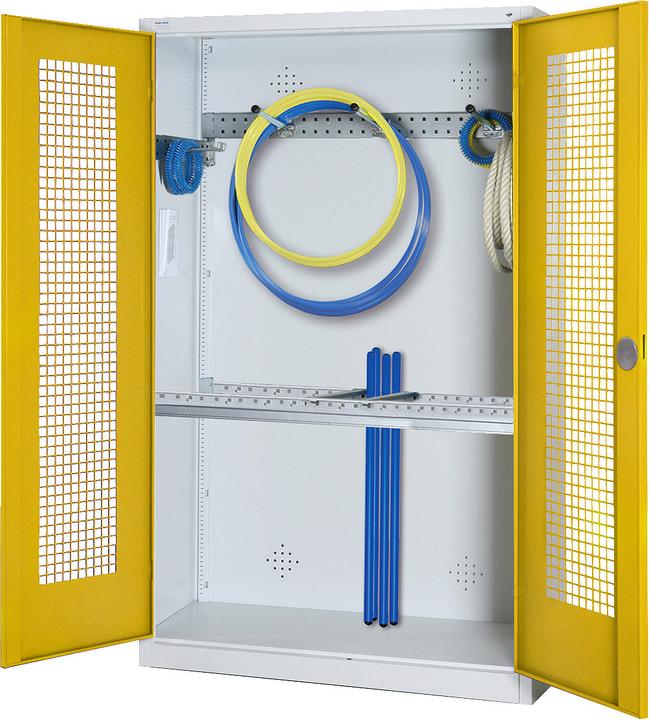 Actual product image C+P Modular sports equipment cabinet with basic equipment (HxWxD: 195x120x50 cm, with perforated hinged
