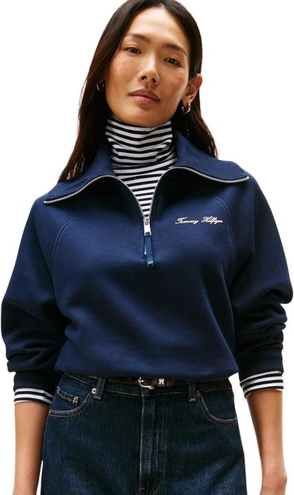 Produktbild Tommy Hilfiger Felpa con Mezza Cerniera Classica Script in Pile (XXL)