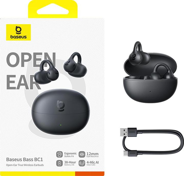 Actual product image Baseus Bass BC1 Open-Ear TWS Earbuds Bl (38 h, Wireless)