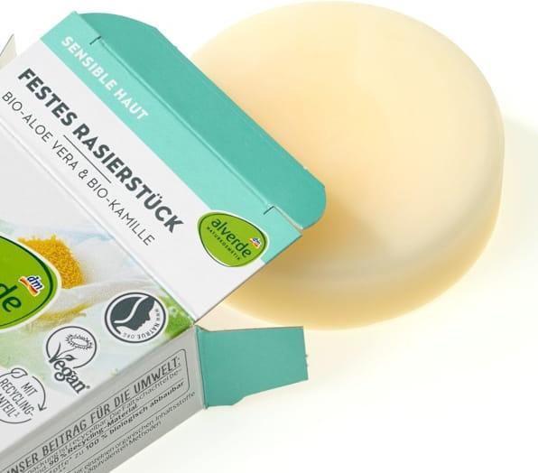 Immagine prodotto dm alverde Aloe vera organica solida, camomilla organica (50 ml, Schiuma da barba)