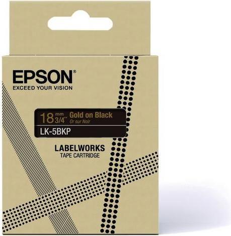 Produktbild Epson Metallic Black/Gold 18mm LK-5BKP (1.80 cm, Schwarz, Gold)