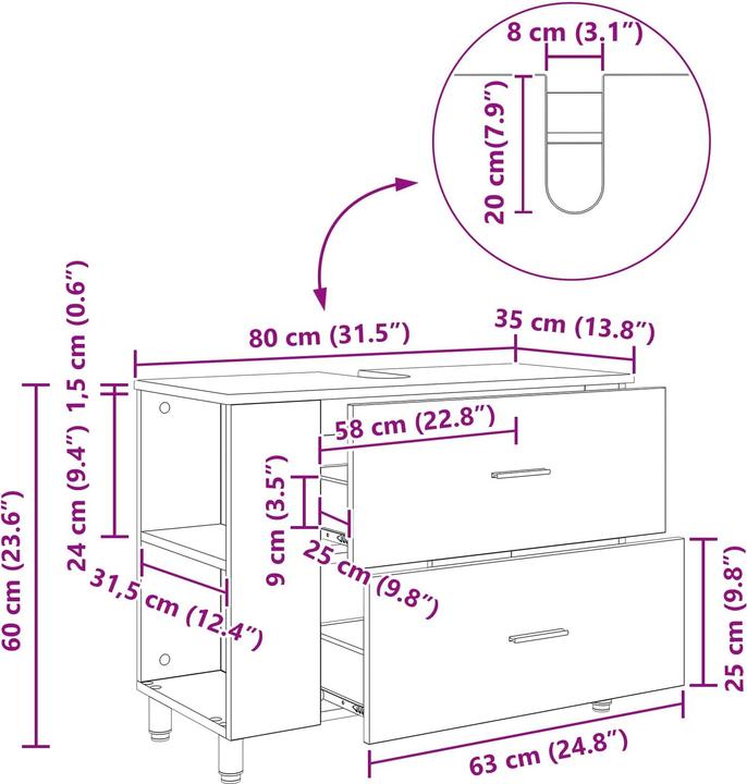 Produktbild vidaXL Badezimmerschrank