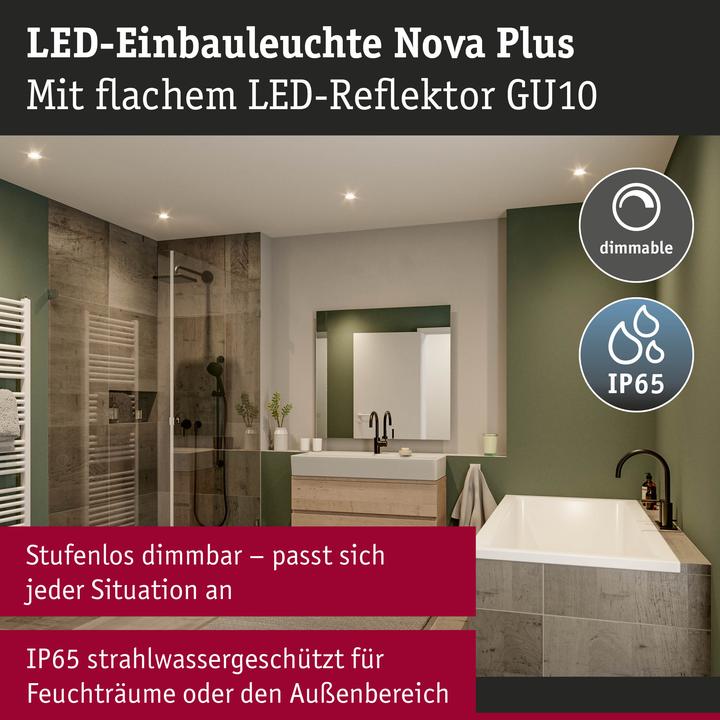Produktbild Paulmann 92414 Nova LED-Einbauleuchte GU10 4.9 W Weiss (matt) (550 lm, GU10)