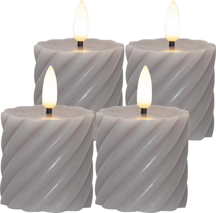 Actual product image Star Trading LED candles with timer function | Pillar candles grey | LED candle with timer | Pillar candles (1 x)