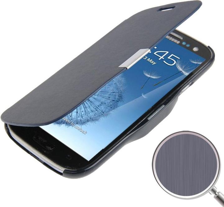 Produktbild König Design Handyhülle Tasche für Samsung Galaxy S3 i9300 / i9305 / S3 NEO i9301 i9301i dunkelblau gebürstet (Samsung Galaxy S3 i9300, Samsung Galaxy S3 LTE i9305)