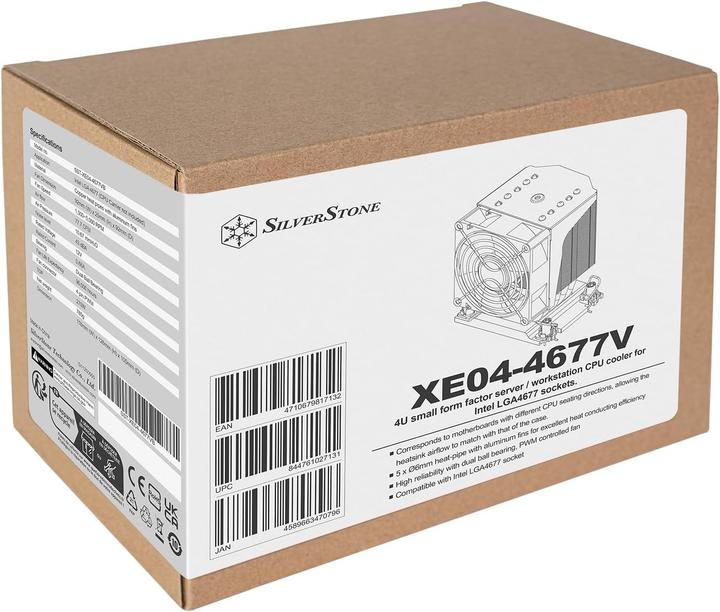 Produktbild Silverstone SST-XE02-4677VB - 4U small form factor server / workstation CPU cooler for Intel LGA4677