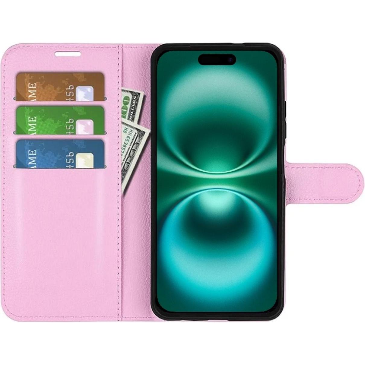 Thumbnail - Screenguard Apple iPhone 16 Leather Guard Lederhülle (Apple iPhone 16), Smartphone Hülle, Rosa