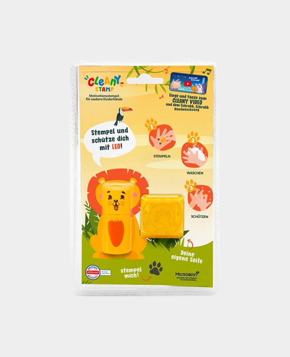 Immagine prodotto Colop Motivo Timbro + Sapone per le mani Cleany LEO Lion, Arancione