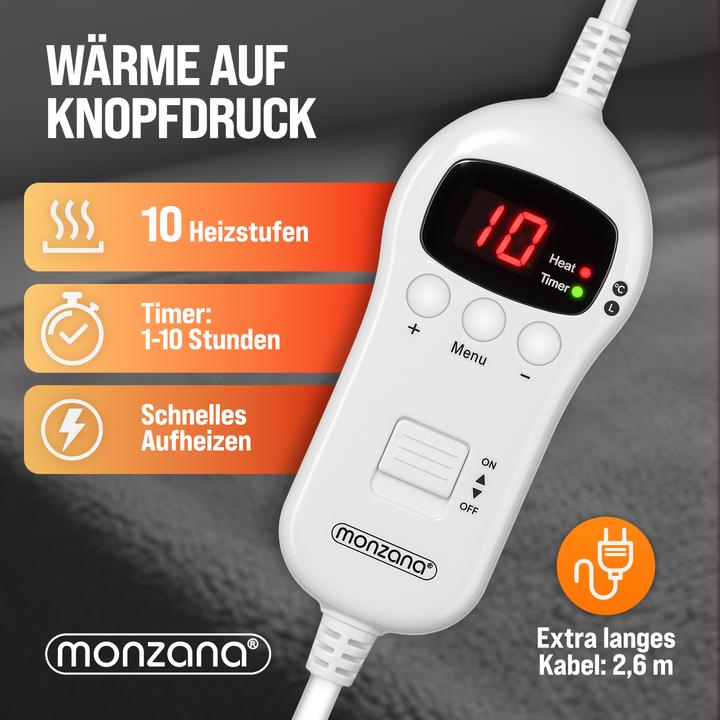 Immagine prodotto Monzana Coperta riscaldata in pile (180 x 130 cm)