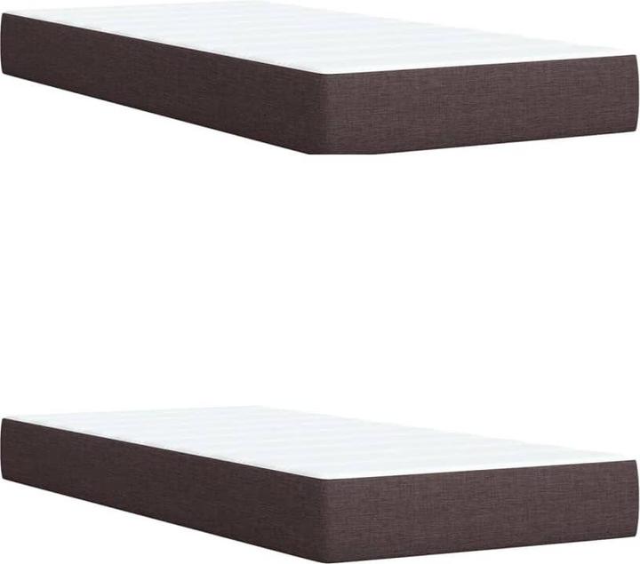 Produktbild vidaXL Boxspringbett Polsterbett Bett mit Matratze Dunkelbraun 200x200cm Stoff (200 x 200 cm)