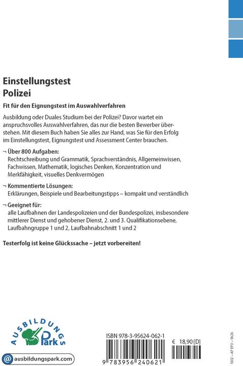 Produktbild Einstellungstest Polizei (Deutsch, Kurt Guth, Marcus Mery, 2024)