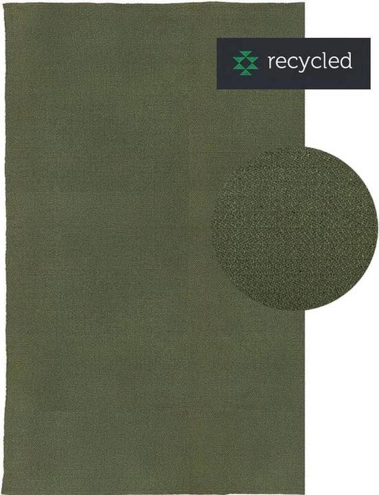 Actual product image Liv Interior Cotton rug Herringbone 70 cm x 140 cm, Green (70 x 140 cm)