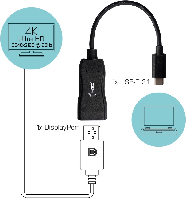 Immagine prodotto i-tec USB Typ-C zu (DP, 15 cm)