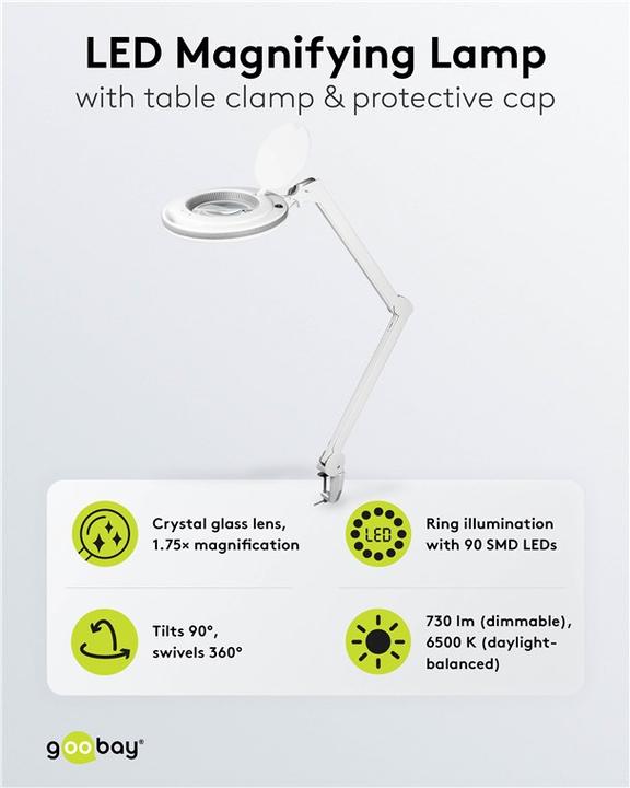 Produktbild Goobay LED-Klemm-Lupenleuchte, 9 W (730 lm)