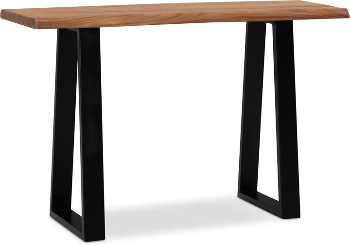 FineBuy Schreibtisch Bürotisch 118 cm Akazie Massivholz Laptoptisch Baumkante (118 x 41 x 76.50 cm)